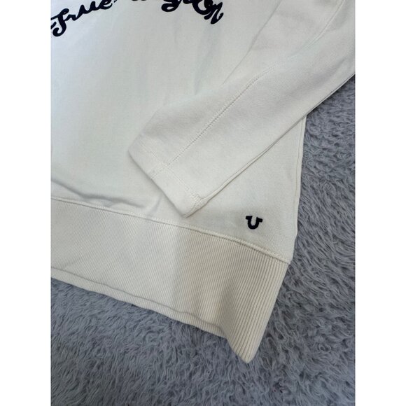 True Religion Womens L Cream Sweatshirt Casual Long Sleeve Soft Cozy Comfy Y2K - Picture 2 of 16
